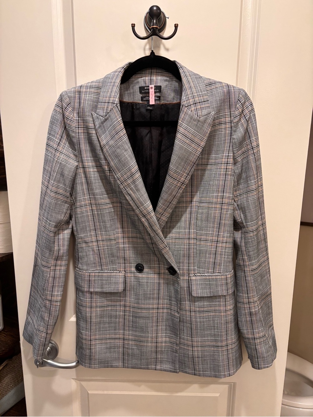 RW&CO. Plaid Double-Breasted Blazer